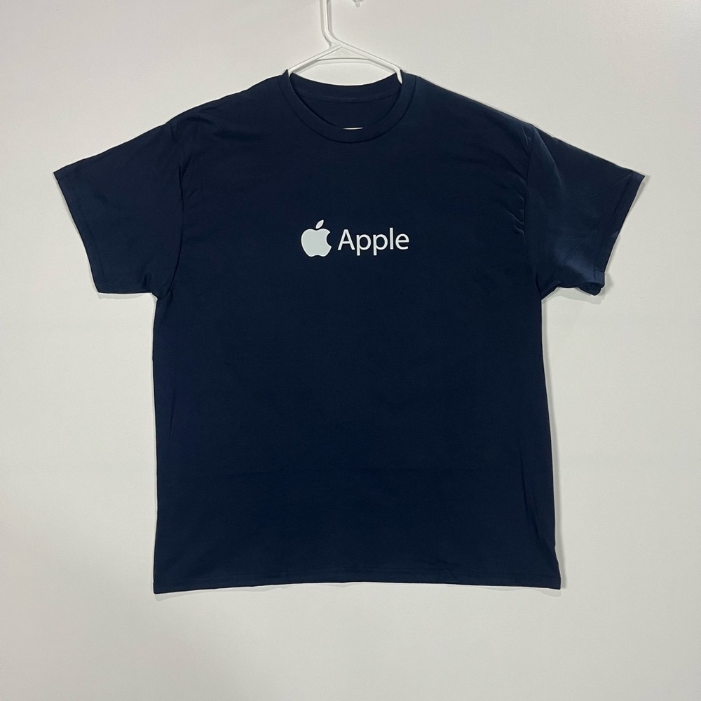 Apple Logo Navy Blue T-Shirt (New Condition) iPhone MacBook Computers Steve Jobs